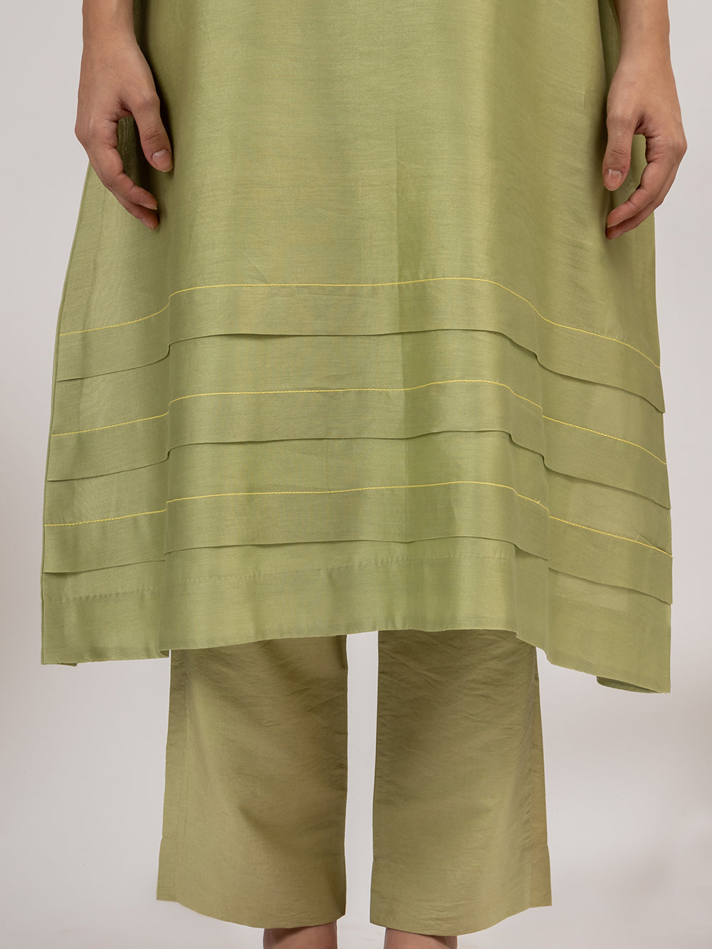 Green Chanderi Kurta