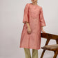 Pink Embroidered Maheshwari silk Kurta