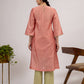 Pink Embroidered Maheshwari silk Kurta