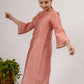 Pink Embroidered Maheshwari silk Kurta