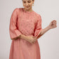 Pink Embroidered Maheshwari silk Kurta