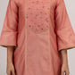 Pink Embroidered Maheshwari silk Kurta