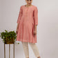 Pink Embroidered chanderi Kurta