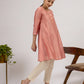 Pink Embroidered chanderi Kurta