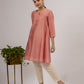 Pink Embroidered chanderi Kurta