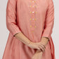 Pink Embroidered chanderi Kurta