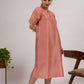 Pink Hand Embroidered Chanderi Kurta