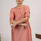 Pink Hand Embroidered Chanderi Kurta