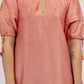 Pink Hand Embroidered Chanderi Kurta