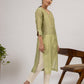 Green Chanderi Embroidered Kurta