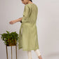 Green Chanderi Embroidered Kurta