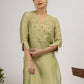 Green Chanderi Embroidered Kurta