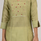 Green Chanderi Embroidered Kurta