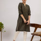 Dark Green Cotton Kurta