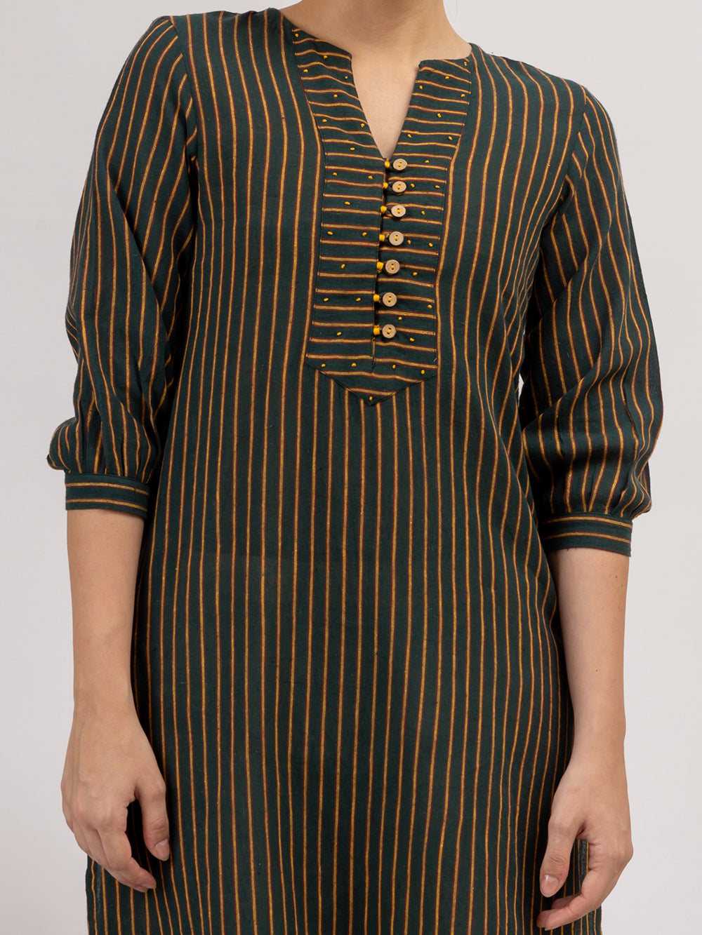 Dark Green Cotton Kurta