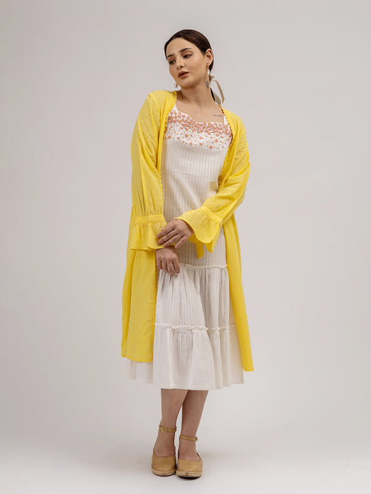 Yellow Cotton Dobby Jacket