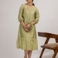 Green Embroidered Chanderi Dress