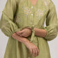 Green Embroidered Chanderi Dress