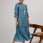 Teal Blue Maheshwari silk Dress