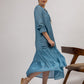 Teal Blue Maheshwari silk Dress