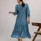 Teal Blue Maheshwari silk Dress