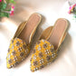 Mustard Yellow Embroidered Leather Loafer