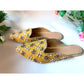 Mustard Yellow Embroidered Leather Loafer