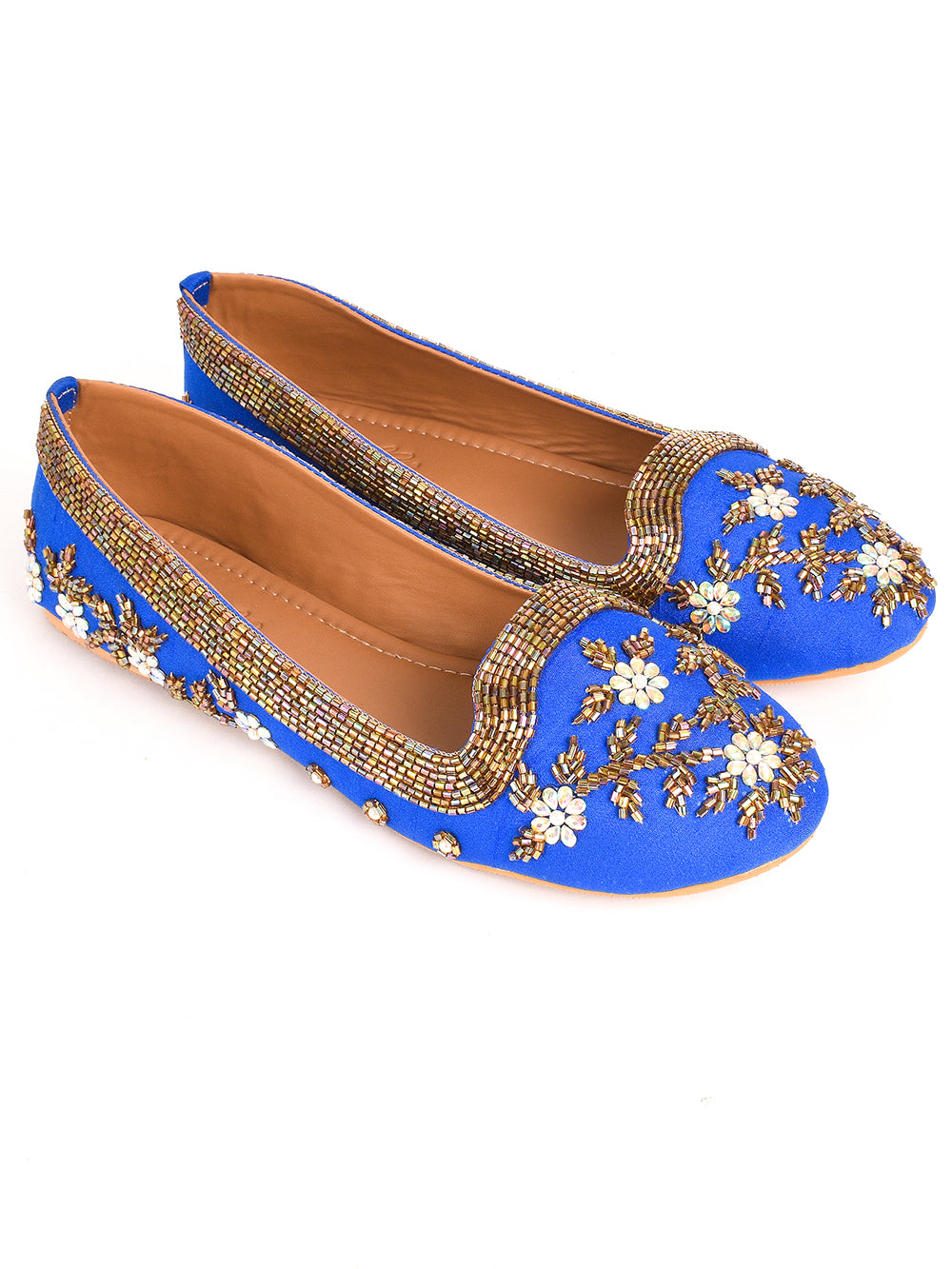 Blue Leather Kutdana Loafers