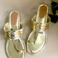 Golden Leather Kolhapuri Heels