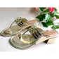 Golden Leather Kolhapuri Heels