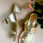 Golden Leather Kolhapuri Heels