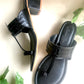 Black Vegan Leather Kolhapuri Heels