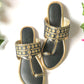 Mystic Black Gold Filigree Kolapuri Flats