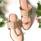 Dusty Pink Gold Filigree Kolapuri Flats