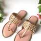 Dusty Pink Gold Filigree Kolapuri Flats