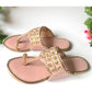 Dusty Pink Gold Filigree Kolapuri Flats