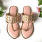 Dusty Pink Gold Filigree Kolapuri Flats