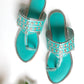 Turquoise Silver filigree Kolapuri Flats