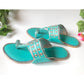 Turquoise Silver filigree Kolapuri Flats