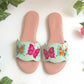 Sea Green Butterfly Swirls Leather Flats