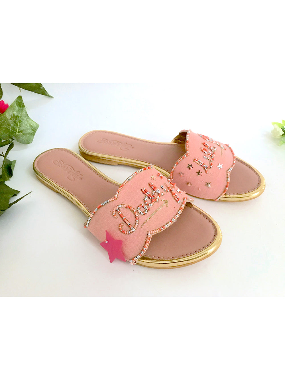 Baby Pink Leather Flats