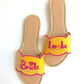 Yellow and Pink Bride to Be Leather Flats