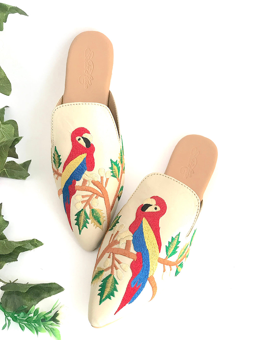 Beige & Multi color Vegan Leather Loafer