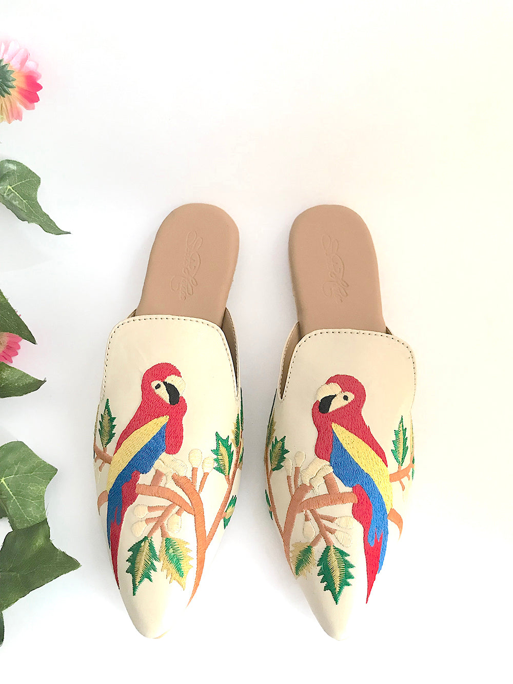 Beige & Multi color Vegan Leather Loafer