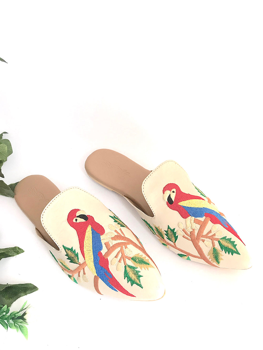 Beige & Multi color Vegan Leather Loafer