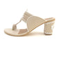 Beige & Gold Vegan Leather Kolhapuri Block Heel