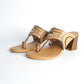 Nude & Copper leather Kolhapuri Block Heel