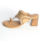 Nude & Copper leather Kolhapuri Block Heel