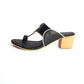 Black leather Kolhapuri Block Heel