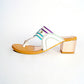 Multi color leather Kolhapuri Block Heel